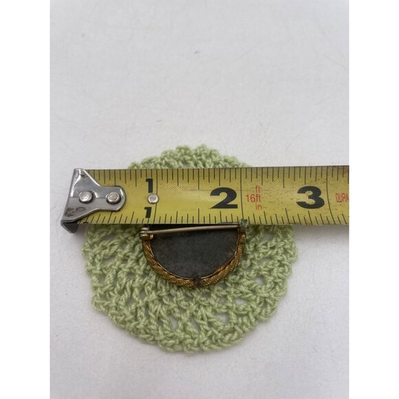 Victorian Photo Pin Antique Displayed on Crocheted Miniature Doily - Picture 3 of 5